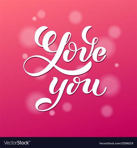 Love You Hand Written Lettering Romantic Vector Image