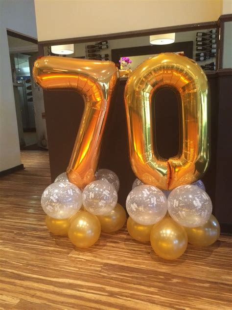 70th Birthday Balloons In Gold And Clear Happy Birthday 80th