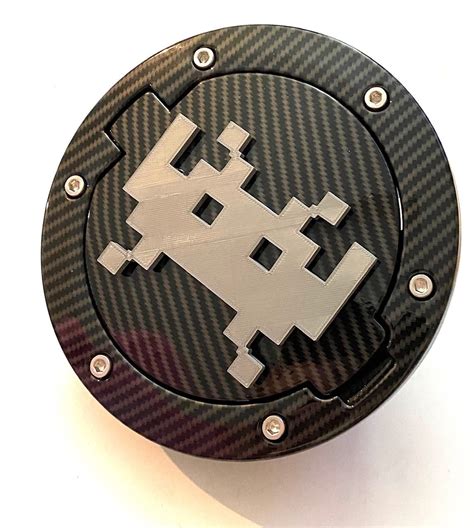 Space Invaders 8 Bit En Fibra De Carbono 3d Con Gris Para Jeep Etsy