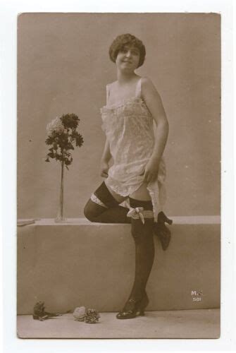 1910s french risque nude cute lingerie lady cutie photo postcard ebay