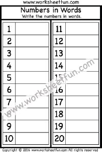 Encourage children to review their work carefully and rewrite a word five to ten times when they find many times spelling errors get ingrained in one's memory after repeating the same mistake several. Numbers in Words - 1-20 - One Worksheet | Spelling ...