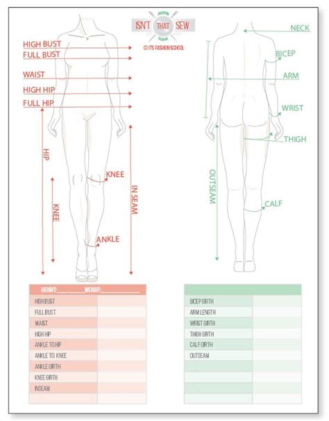 Body Measurement Guidesubscribers Sewing Measurements Sewing Basics Planner Sewing