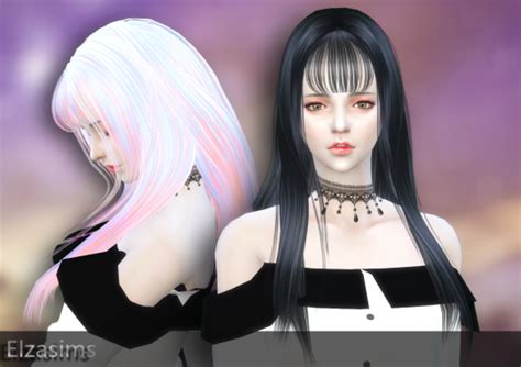 My Sims 4 Blog Long Straight Hair And Accessory Bangs By Elzascarletyan