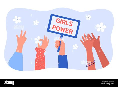 Hand of woman holding girl power sign. Female community empowering