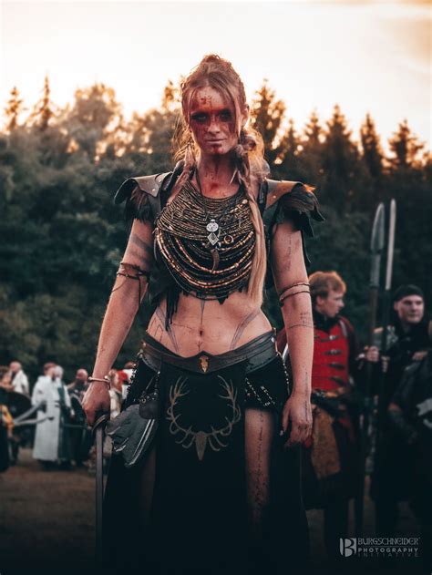 Female Celtic And Viking Inspired Larp Warrior Larp Cosplaygirl Cosplay Vikings Costume