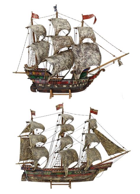 Sold Price 2 Models Galleon And Merchant Sailing Ships August 6