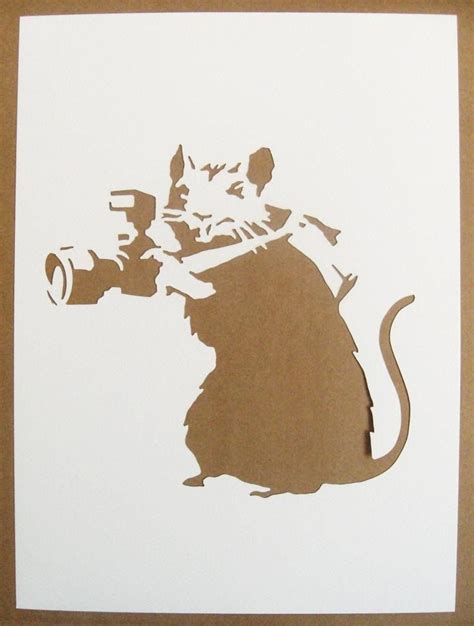 Banksy Rats Stencils Set Of Five Photographer Sawing Por Existencil