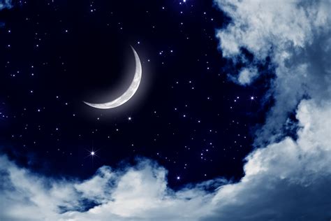 Free Download Moon And Stars In The Sky Wallpaper Digital Art