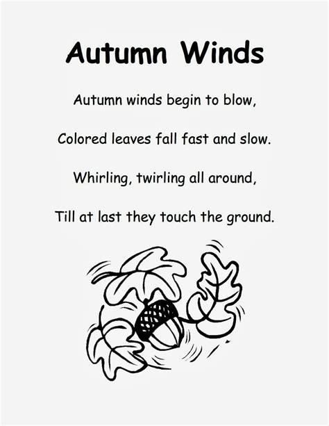 Fall Poem For Kindergarten Kindergarten Poetry Kindergarten Poems