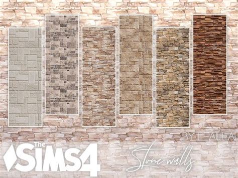 4 Wallpaper Stone Wallpaper Modern Wallpaper Sims 4 Tsr Sims Cc