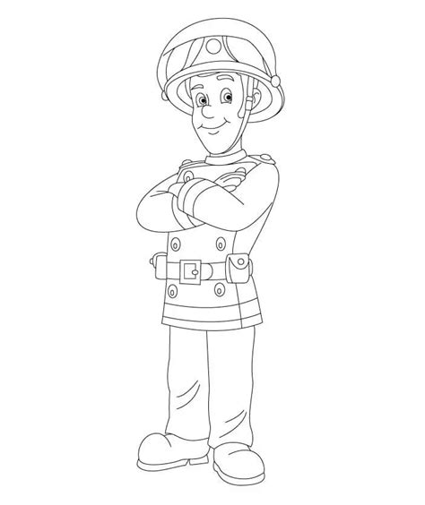 Fireman Sam Is Waiting Confidently Coloring Pages Coloring Cool