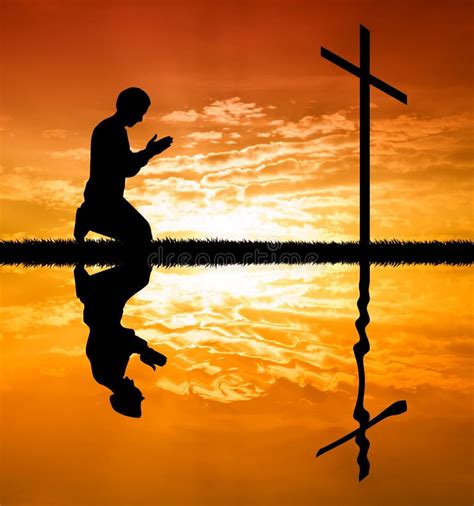 Man Kneeling Cross Stock Illustrations 135 Man Kneeling Cross Stock