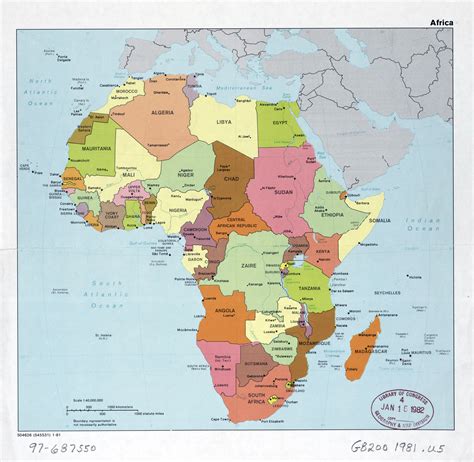 Large Detail Political Map Of Africa With The Marks Of Capitals Major Cities And Names Of