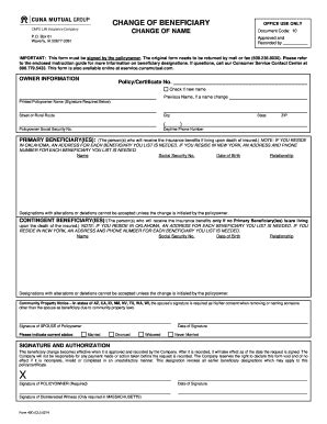 We have been providing quality life insurance protection since 1882. Change of beneficiary form - Fill Out and Sign Printable PDF Template | SignNow