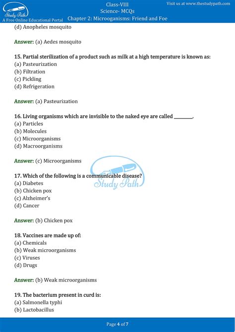 Microorganisms Worksheet With Answers