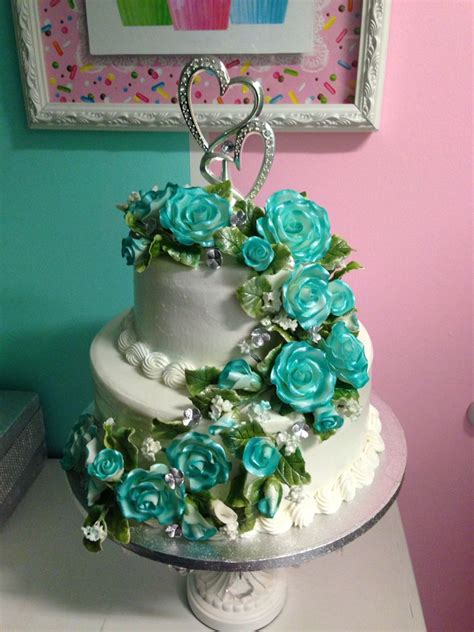 Aqua Wedding Cake Aqua Wedding Cakes Cake Creations