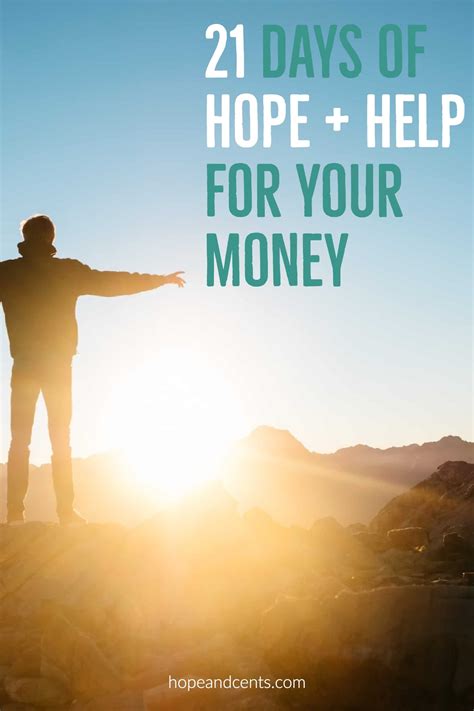 21 Days of Hope   Help for Your Money | Hope Cents | Hope for the day, Hope, Ways to save money
