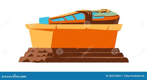 Ancient Egypt Vector Pharaoh Sarcophagus Stock Vector Illustration