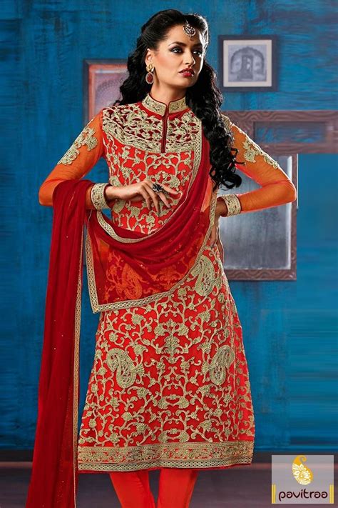 Red Straight Party Wear Salwar Kameez Wedding Salwar Suits Saree Designs Party Wear