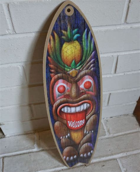 Since the third option is out for most people, we'll talk about the first two. TIKI STATUE PINEAPPLE WELCOME Rustic Beach Bar Surfboard ...