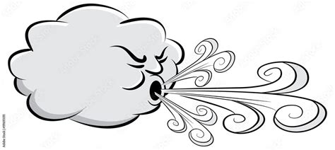 Windy Day Cloud Blowing Wind Stock Vector Adobe Stock