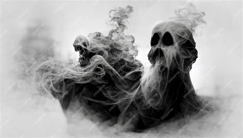 Premium Photo Abstract Ghost Devil In Smoke Black And White Halloween
