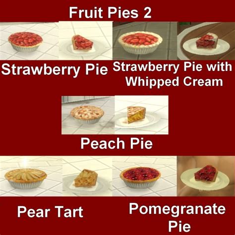 Mod The Sims Custom Food Fruit Pies 2 By Leniad Sims 4 Downloads
