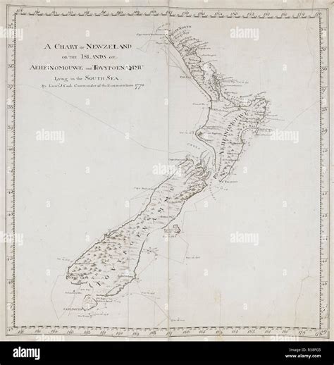 A General Chart Of New Zealand Drawn By Lieut James Cook Shewing His