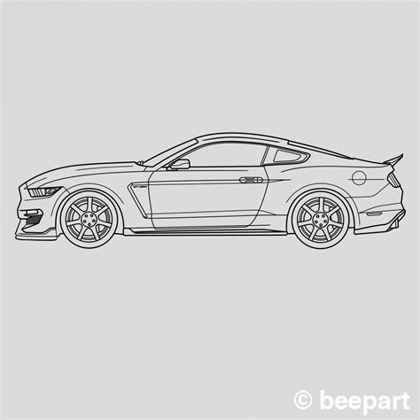 Ford Shelby Mustang Wall Decal 2019 Gt 350 Pony Car Auto Blueprint