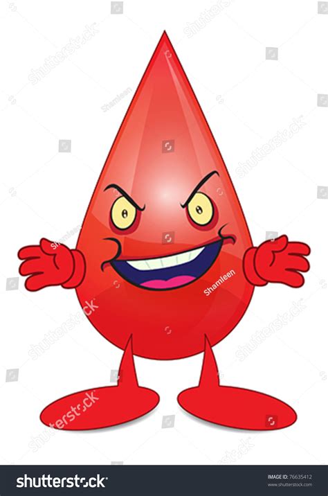 Angry Blood Cartoon Character Illustration Isolated Stock Vektor