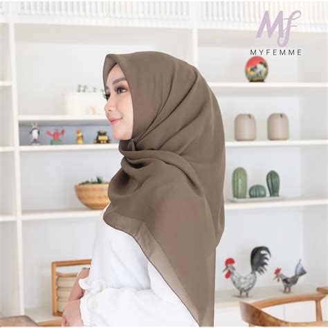 jilbab segiempat bella square kerudung double hyqon warna part 1 shopee indonesia