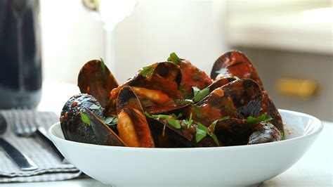 video one pot spicy mussels and chorizo martha stewart
