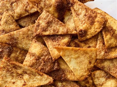 For the cinnamon sugar variation, mix together the cinnamon and sugar and sprinkle and toss while the chips are hot. Cinnamon Sugar Tortilla Chips - Gardenia Kitchen