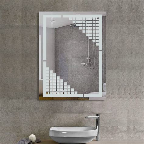 Frameless Frosted Angular Pattern Mirror Flair Glass