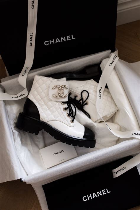 White Chanel Combat Boots Mia Mia Mine Chanel Combat Boots Chanel