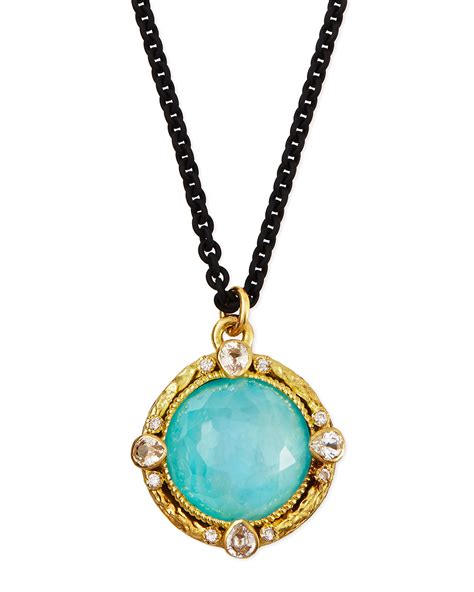 Armenta Blue Turquoise Moonstone Pendant Necklace In Blue For Men Lyst