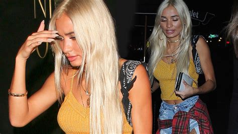 Kylie Jenners Bff Pia Mia Rocks Tiny Cut Off Jeans And Knee High Boots As She Parties In
