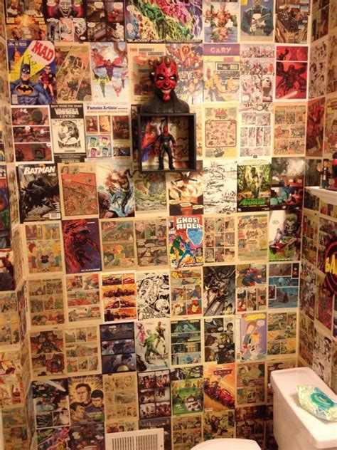 Comic Book Wallpaper For A Fun Bathroom Makeover