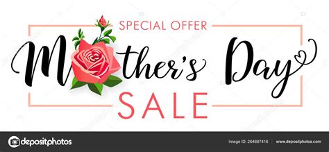 Special Offer Mothers Day Rose Sale Banner Colored Discount Background Stock Vector Image By
