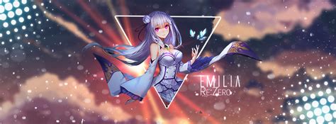 Rezero Emilia Rezero Re Zero Banner Wallpapers Anime Art Banner