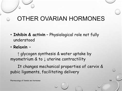 Pharmacology Of Female Sex Hormones