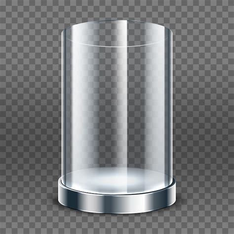 Cilindro De Cristal Transparente Vacío Aislado Sobre Fondo Transparente