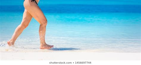 Detail Woman Legs Running On Beach Stock Photo 1456697744 Shutterstock