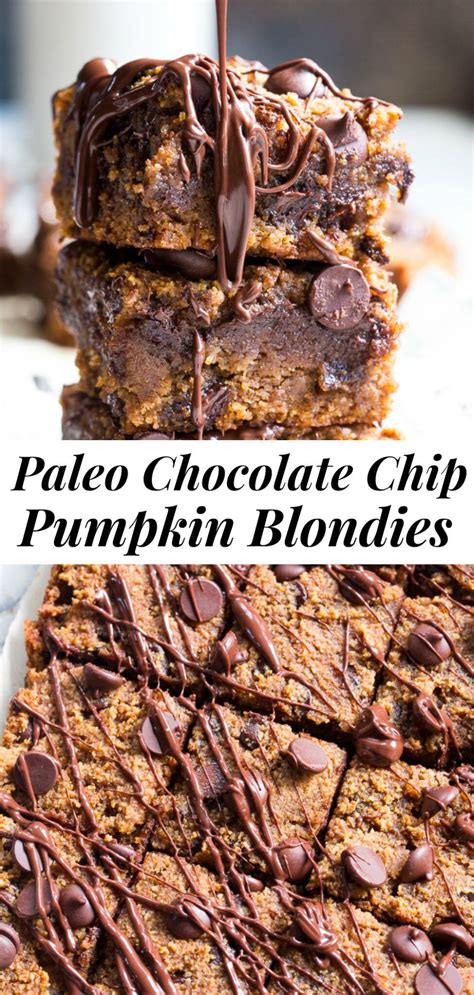 These Fudgy Chocolate Chip Pumpkin Blondies Are A Dream Theyre Chewy