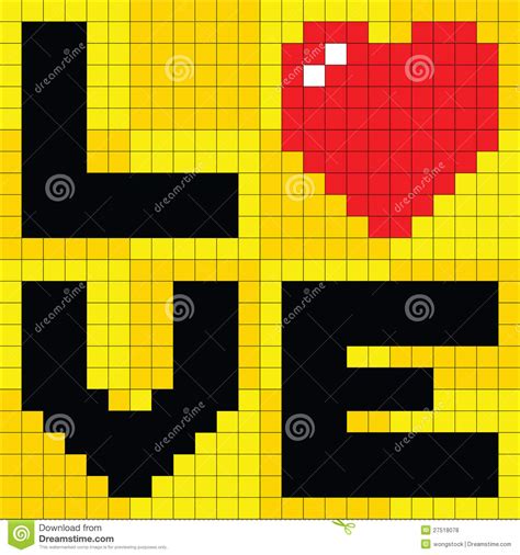 8 Bit Pixel Love Heart Royalty Free Stock Photos Image 27518078