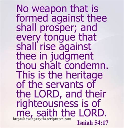No Weapon That Is Formed Against Thee Shall Isaiah 54 17