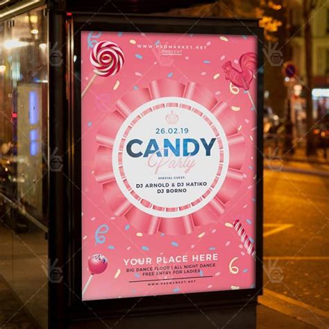 Candy Party Club Flyer Psd Template Psdmarket