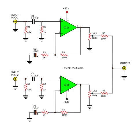 Mic Preamp With Echo Schematic Diagram Pcb
