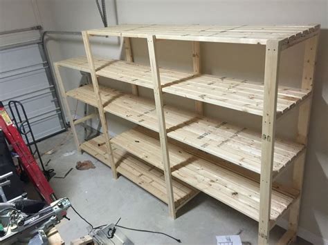 Maximize storage with shelves on the sidewall of garage. Garage Shelving diy from 2x4s | Do It Yourself Home ...