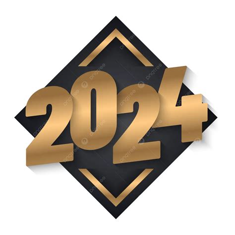 2024 Text In Black And Golden Gradient Style Vector 2024 Year Golden